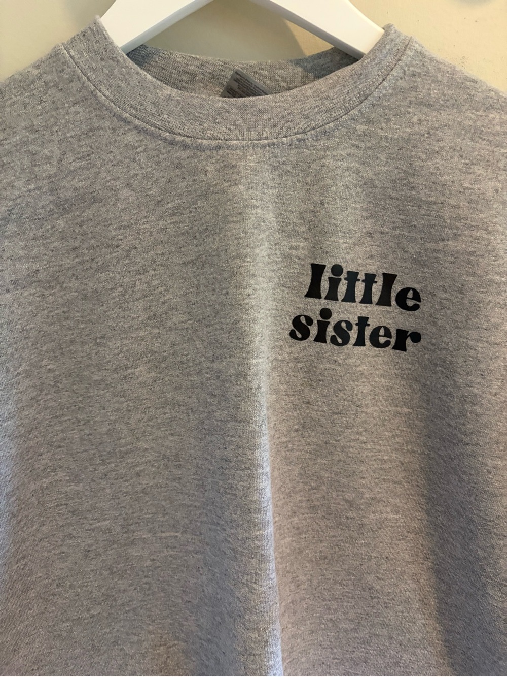 Youth XL - Gray Sweatshirt with Black "Little Sister" Print